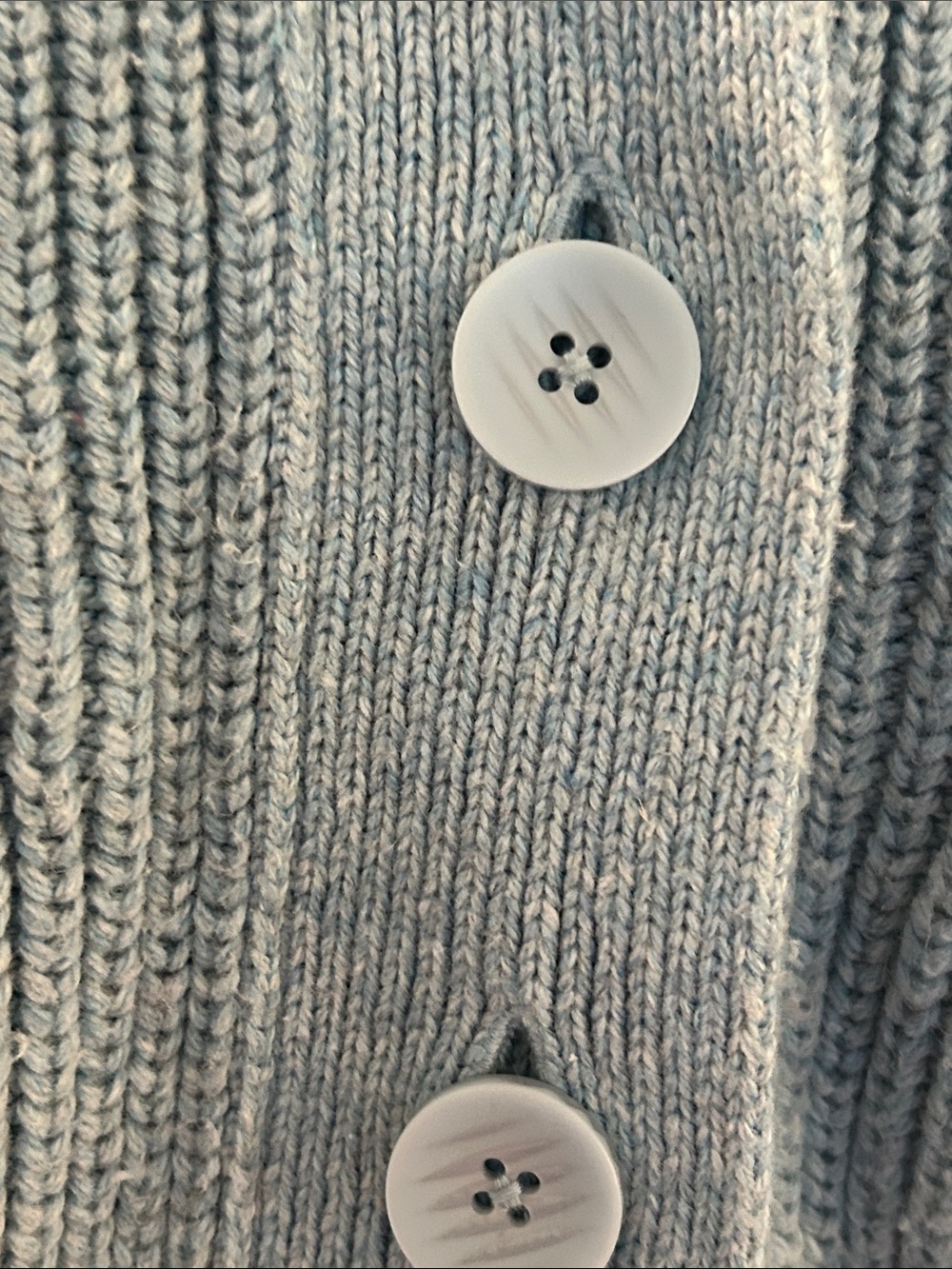 CAbi Seafoam Blue Ribbed Button-Front Cardigan - Picture 5 of 6